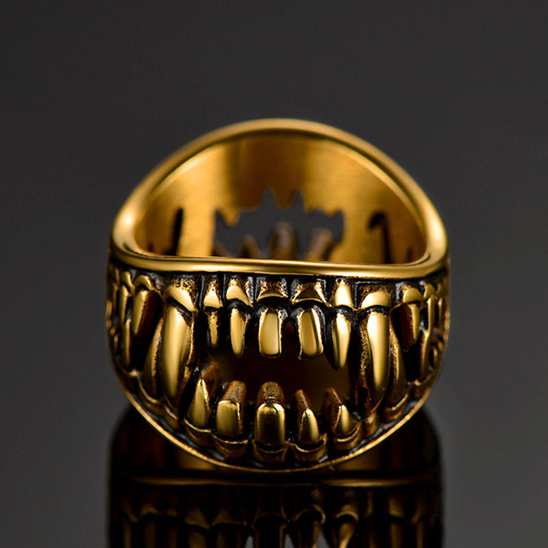 Gothic Punk Vampire Fang Teeth Ring for