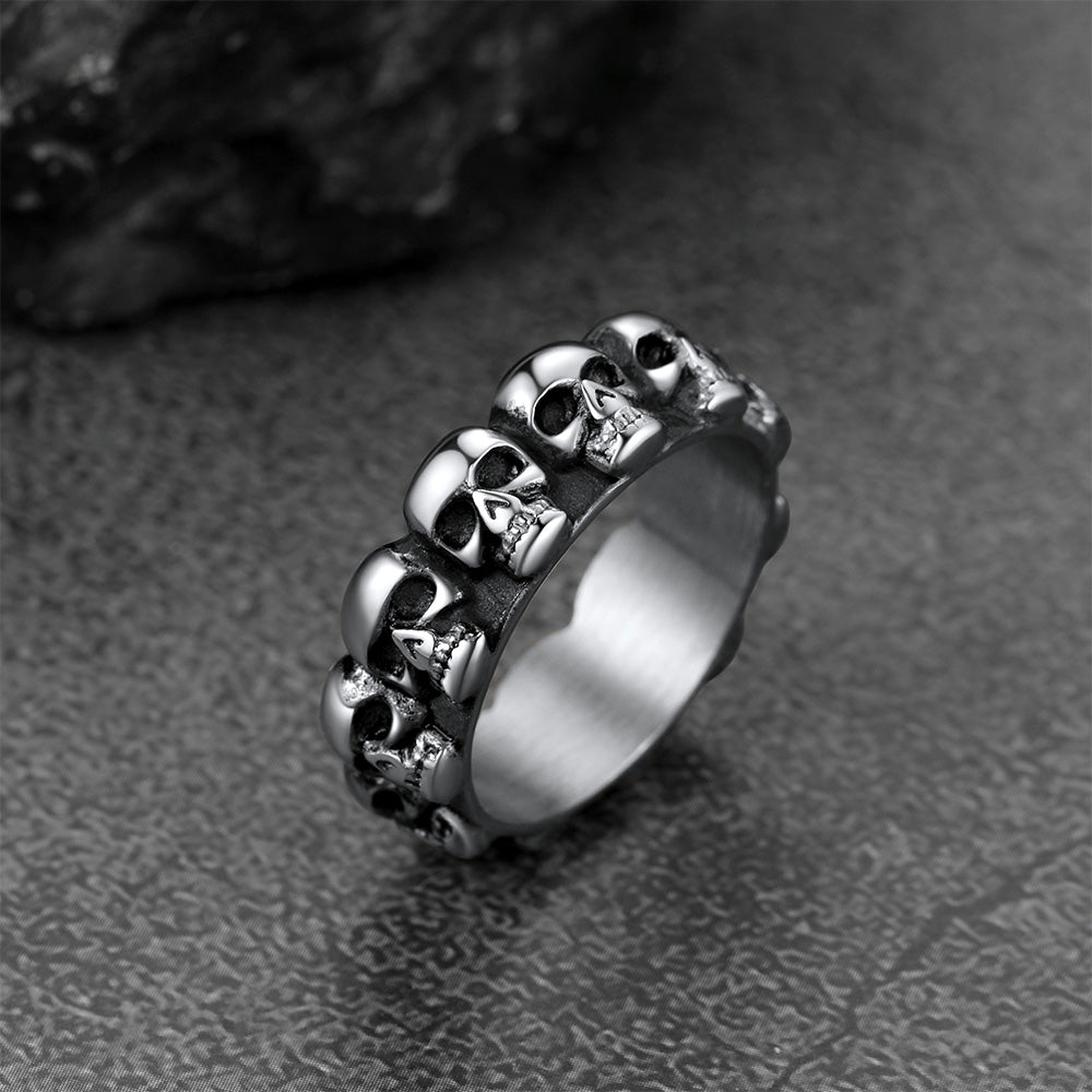 Gothic Punk Skull Ring for Stainless Steel