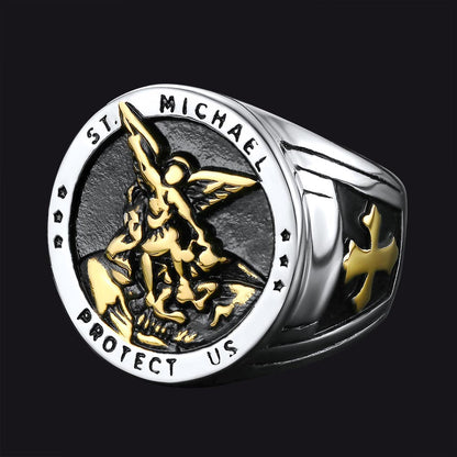 Flash Archangel Saint Michael Protect Us Ring for