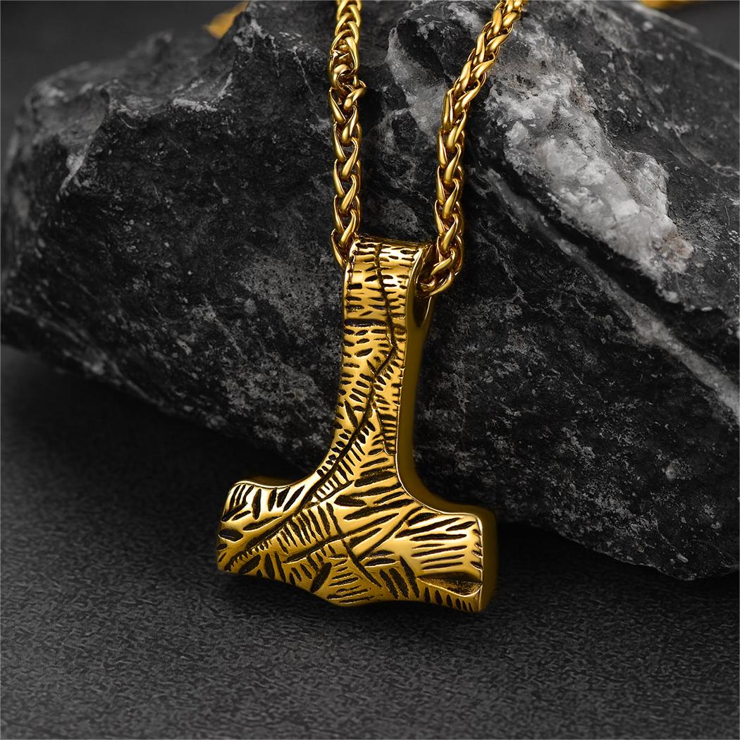 Flash Viking Thor's Hammer Necklace Mjolnir Pendant for
