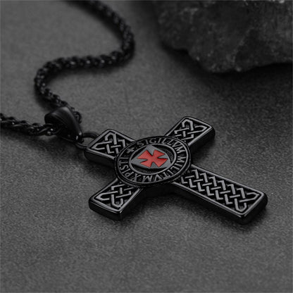 Cuban Chain & Celtic Cross Necklace Set for