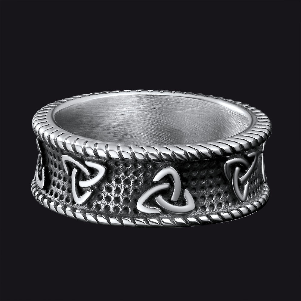Viking Celtic Knot Stainless Steel Band Ring for