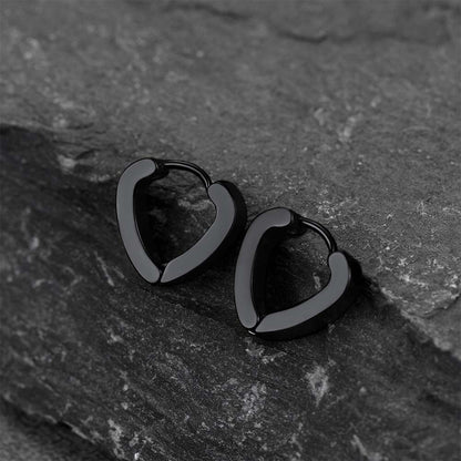 Flash Small Heart Piercing Huggie Hoop Earrings Set for 4 Pairs
