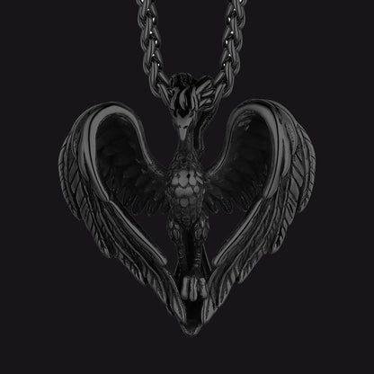 Phoenix Heart Pendant Necklace for