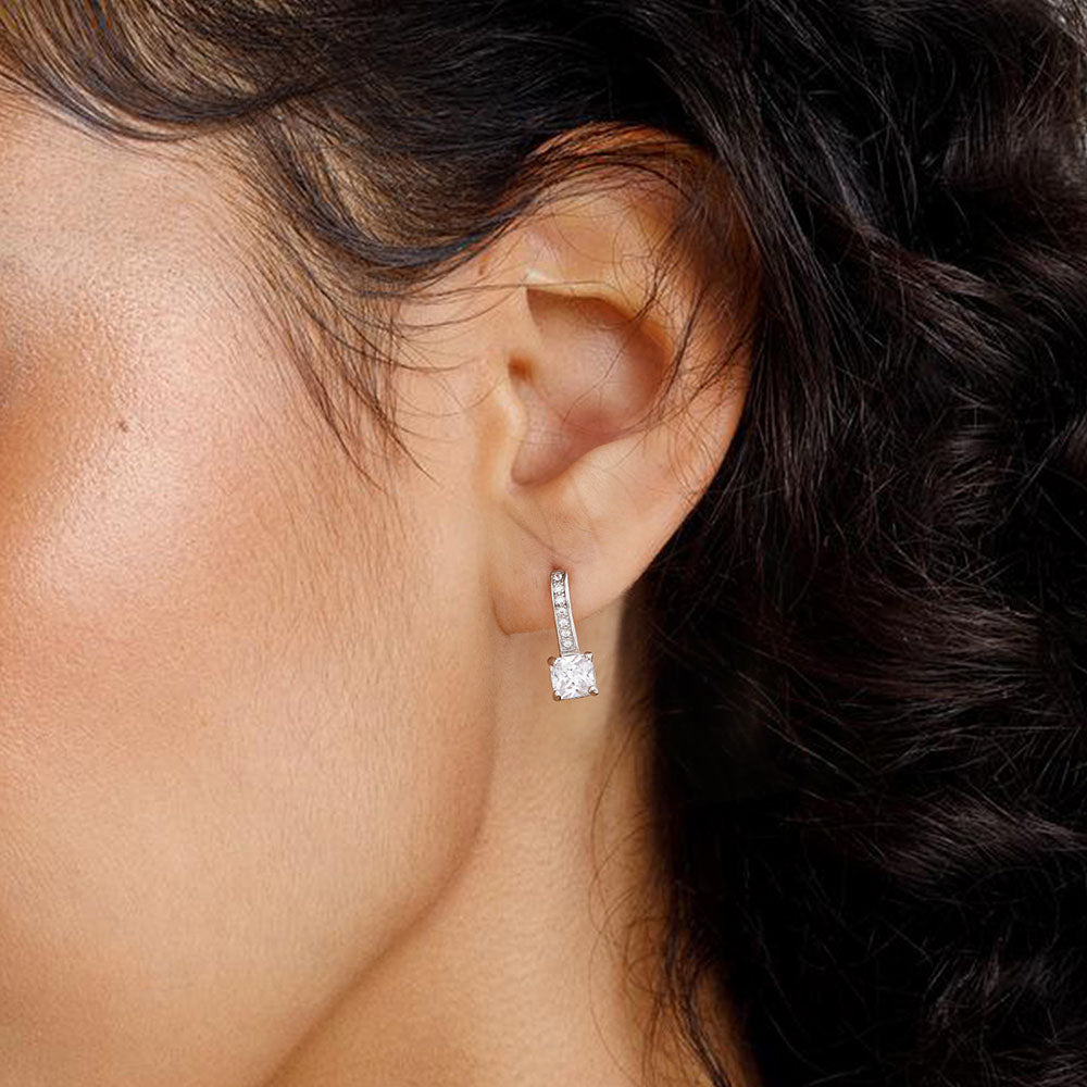 Dainty Birthstone Stud Drop Earrings for in Sterling Silver