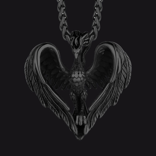Phoenix Heart Pendant Necklace for