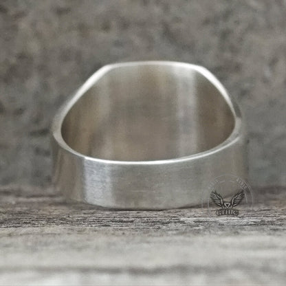 12 Constellations Zodiac Sterling Silver Octagonal Ring