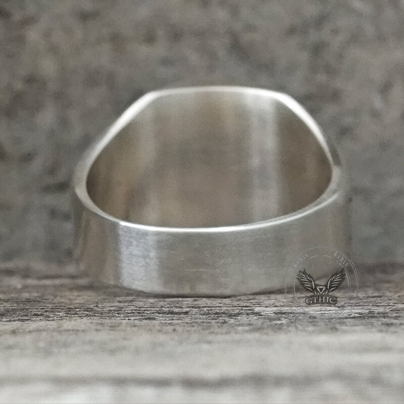12 Constellations Zodiac Sterling Silver Octagonal Ring