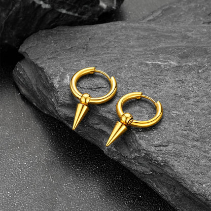 Punk Spike Huggie Hoop Earrings for