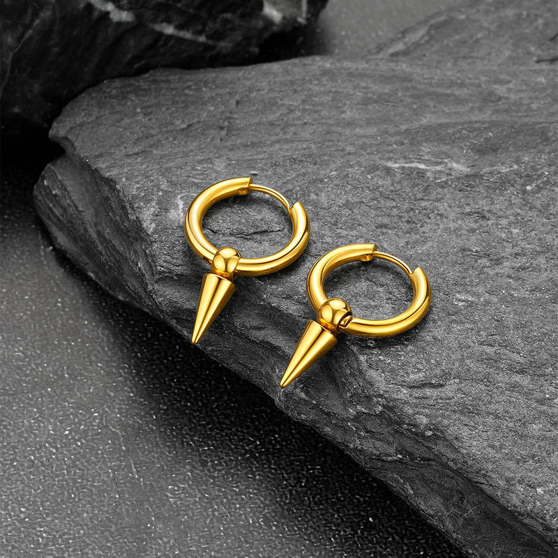 Punk Spike Huggie Hoop Earrings for