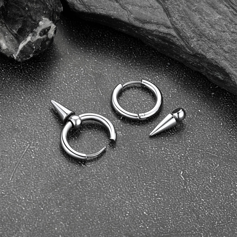 Punk Spike Huggie Hoop Earrings for