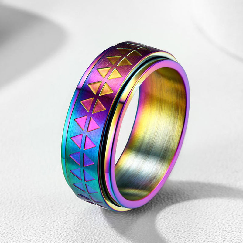Faithheart Unique Triangle Anxiety Ring Stainless Steel