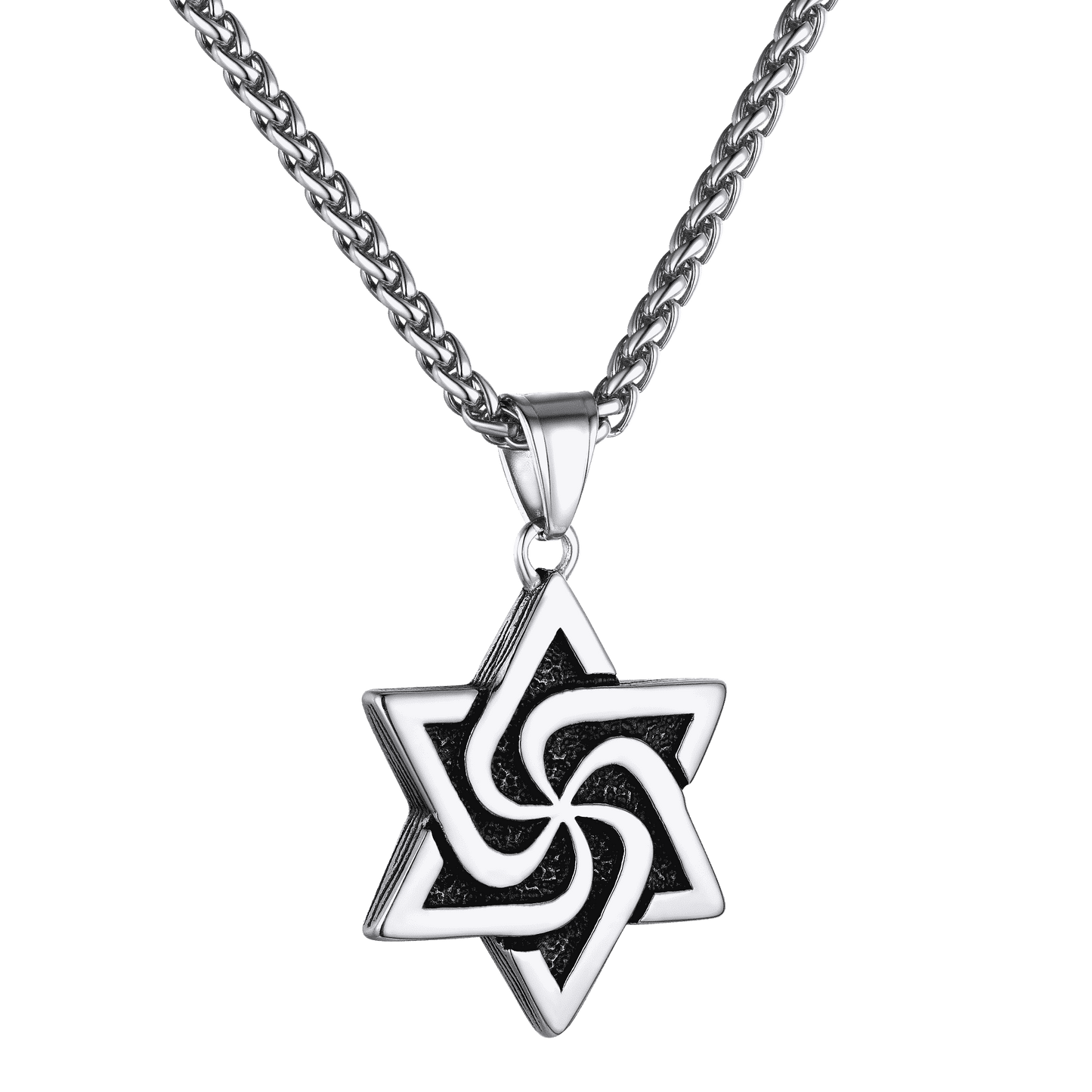 Retro Jewish Star of David Necklace for