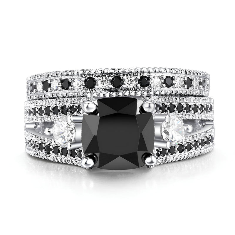 Obsidian Crown of the Veil Ring