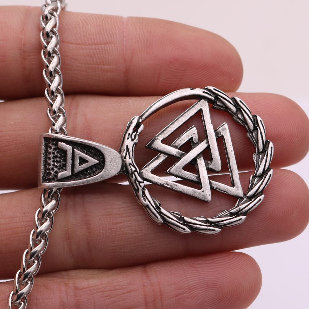 Viking Triangle Knot Dragon Amulet Necklace
