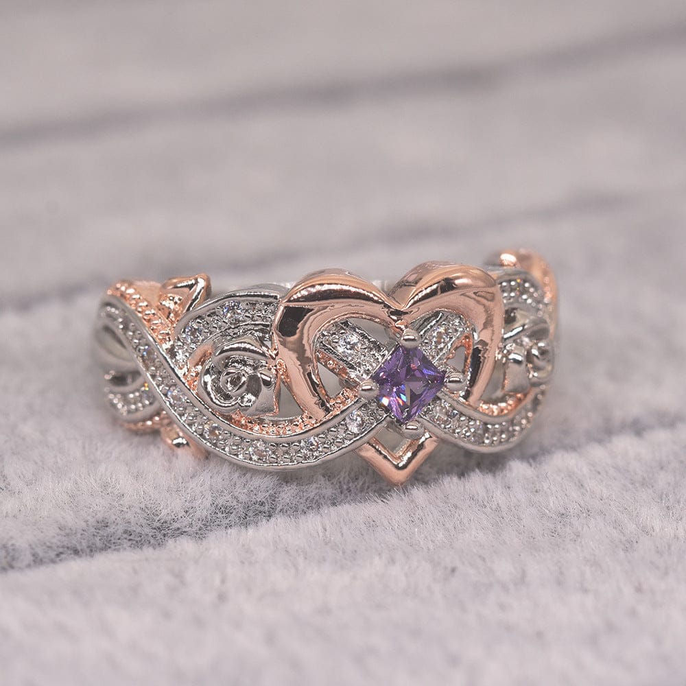 Love Heart Shaped Two-tone Ring