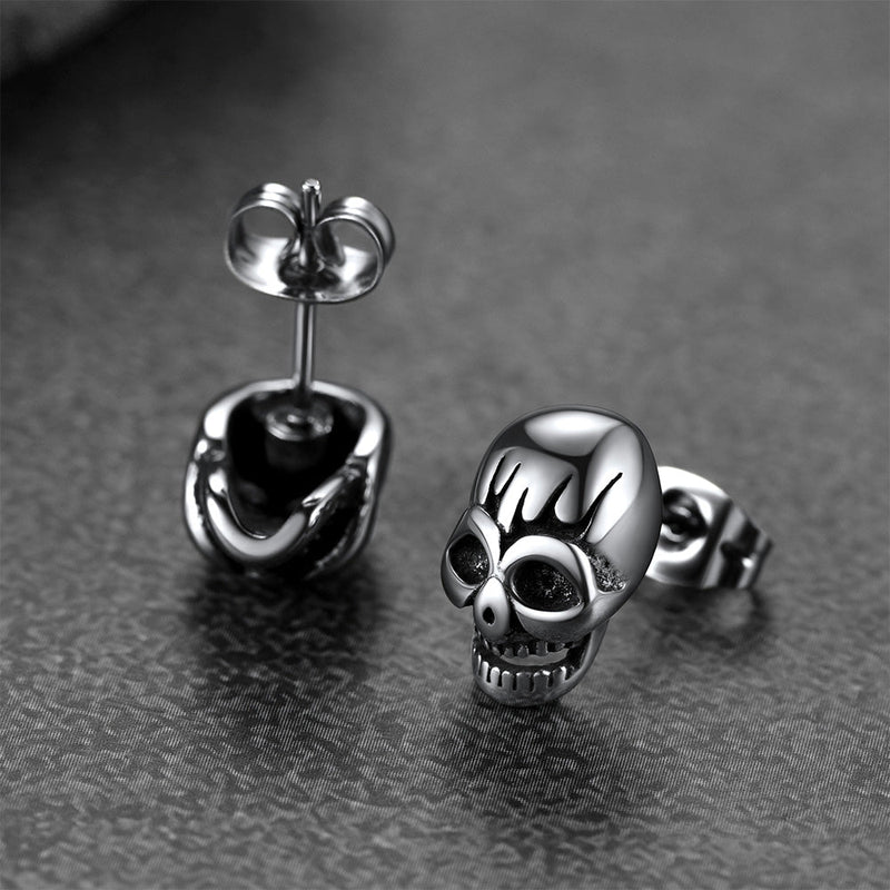 Gothic Skull Stud Earrings for Halloween Gift