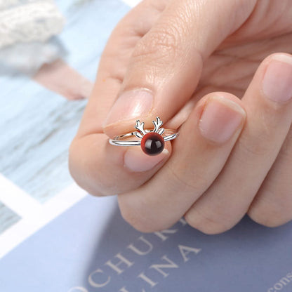 Crimson Antler Totem Ring