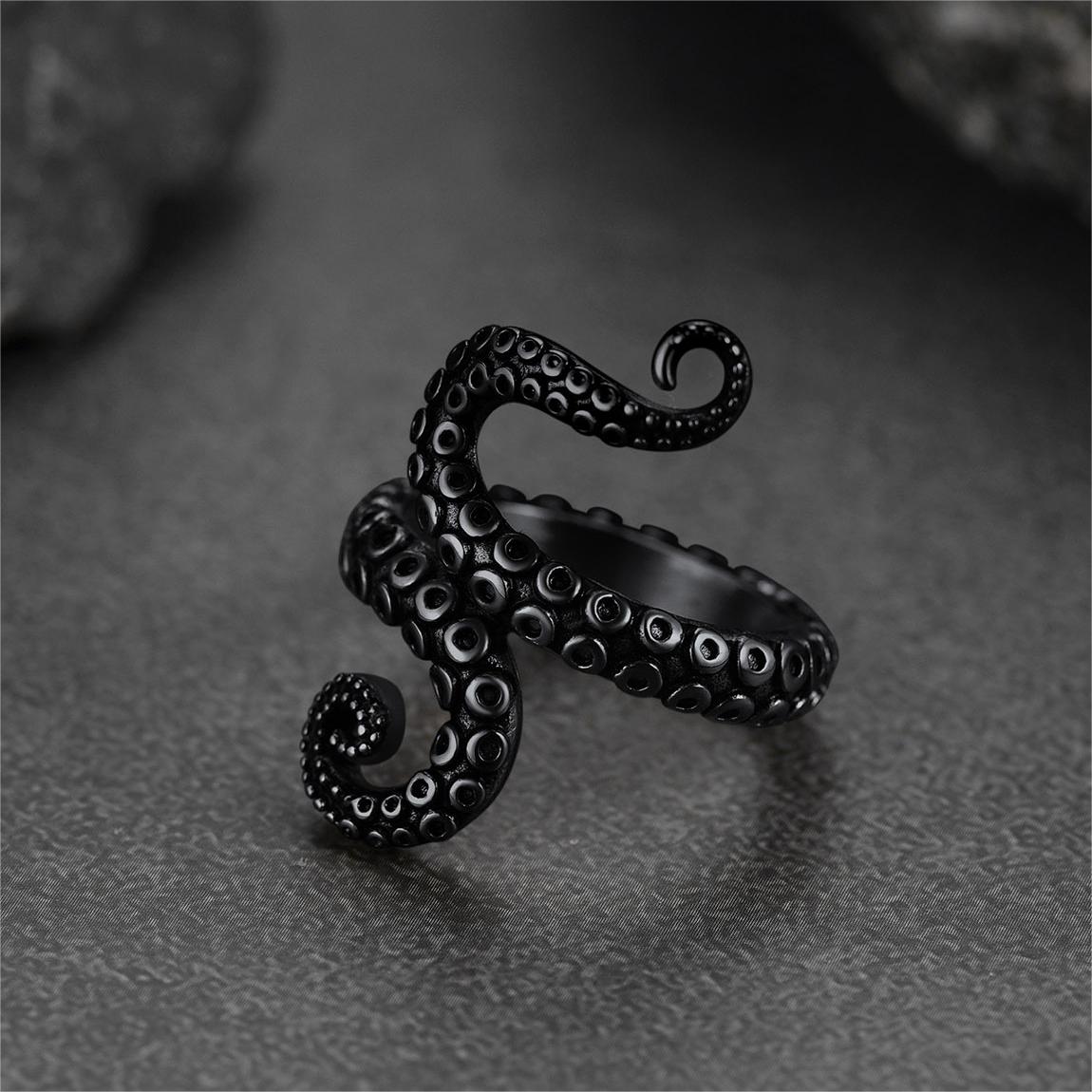 Punk Octopus Tentacle Ring for in Stainless Steel