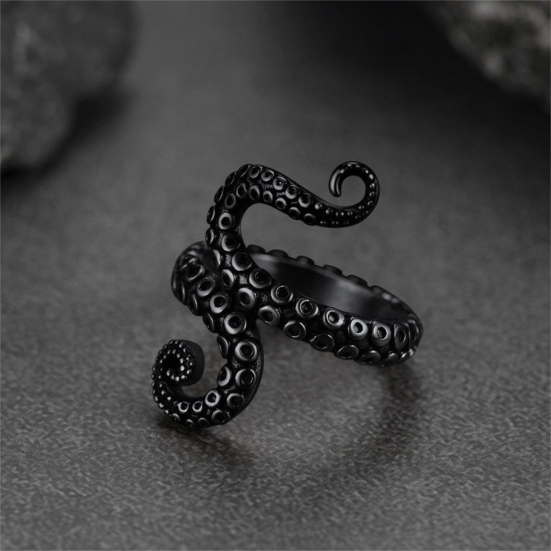 Punk Octopus Tentacle Ring for in Stainless Steel