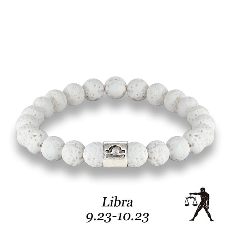 Handmade Lava Stone Zodiac Bracelet