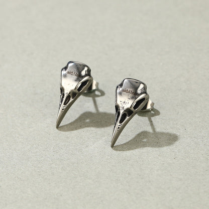 Raven Skull Earrings Viking Stud Earrings for