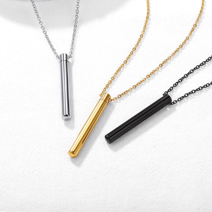 Engraved Bar Urn Necklace for Keepsake Memorial Jewelry