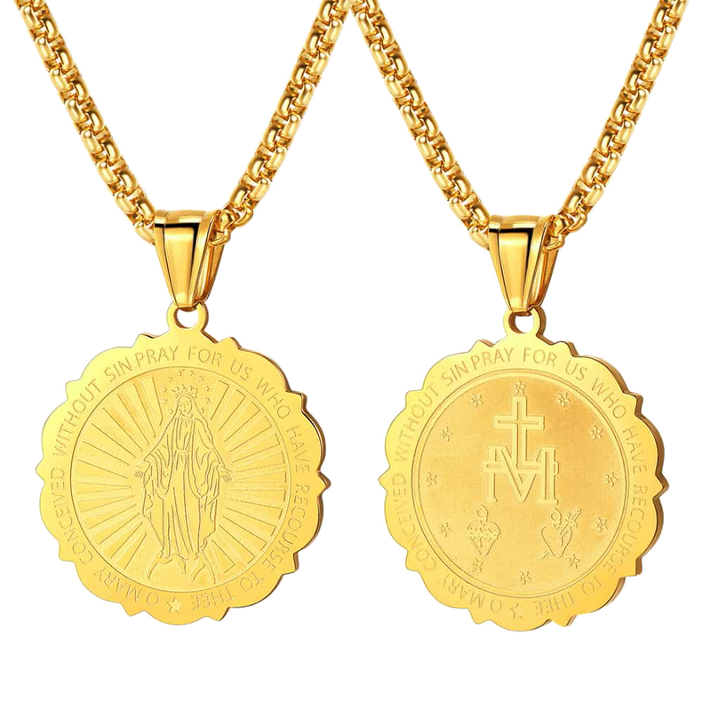Virgin Mary Necklace Catholic Charm Necklace of Blessed