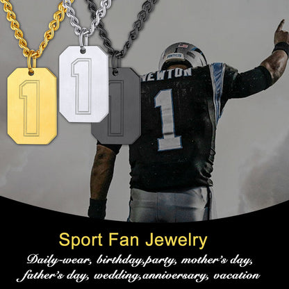 Custom Baseball Jersey Number Dog Tag Necklace for Sport