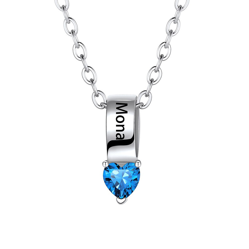 Customized Names Heart Birthstone Necklace for Mother
