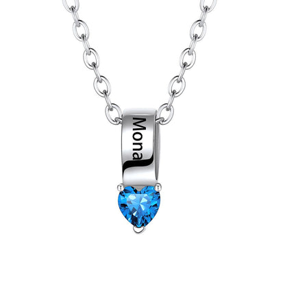 Customized Names Heart Birthstone Necklace for Mother