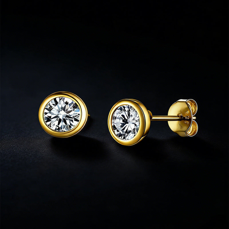 925 Sterling Silver Diamond Stud Earrings Set for 3 Pairs