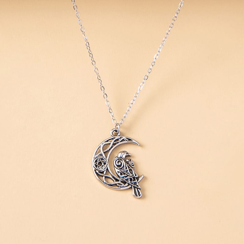 Moon Raven Wisdom Necklace