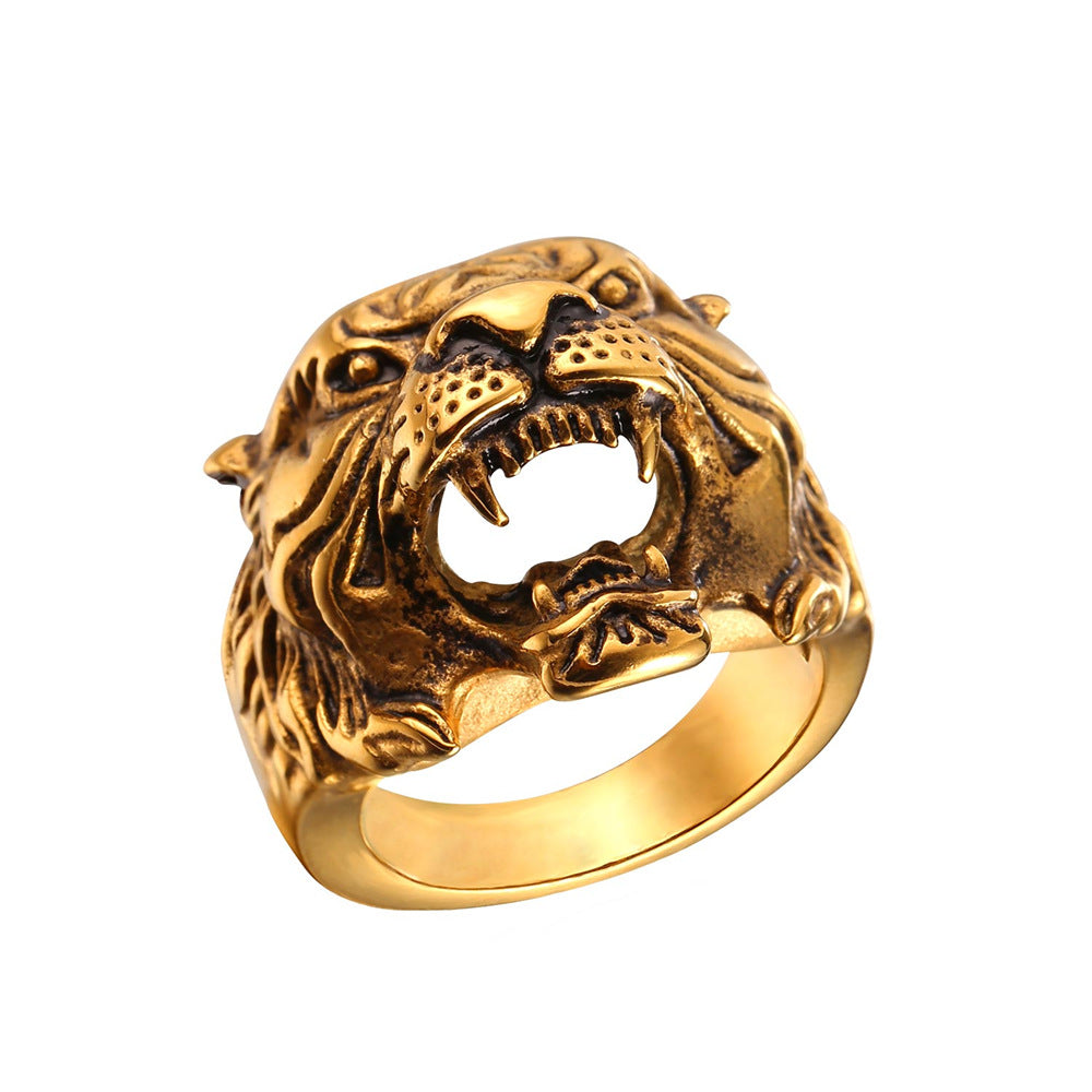 Punk Tiger Head Ring for