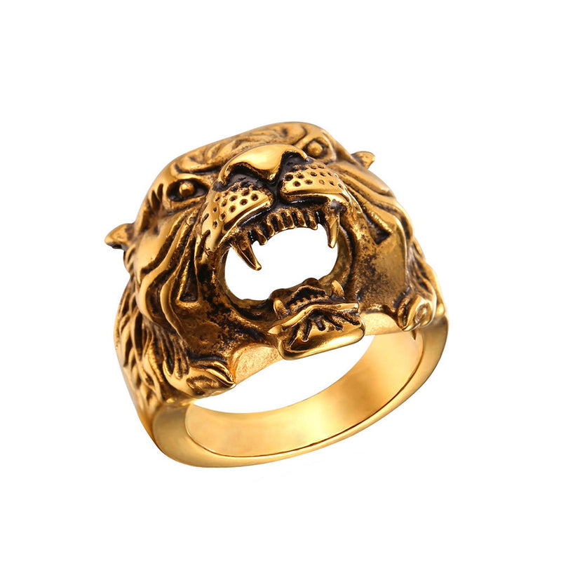 Punk Tiger Head Ring for