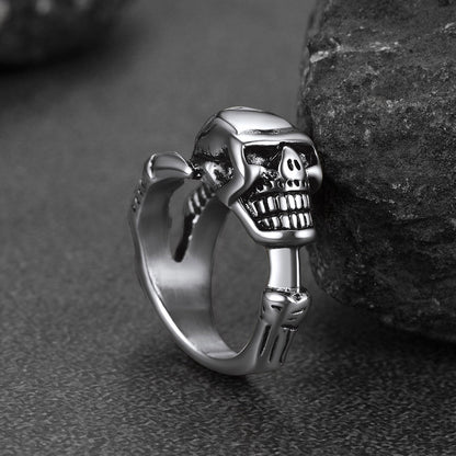 Faithheart Gothic Skull Ring Biker Ring for