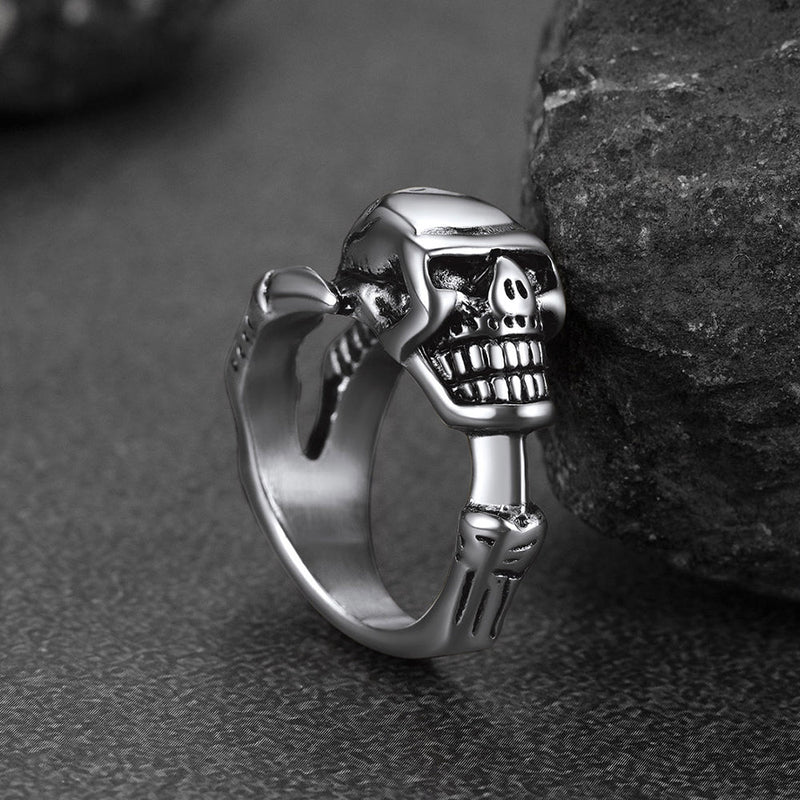 Faithheart Gothic Skull Ring Biker Ring for