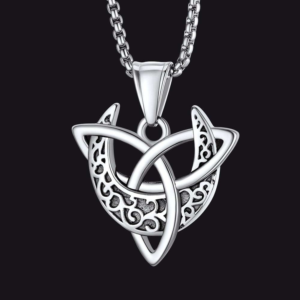 Celtic Knot Moon Goddess Necklace for