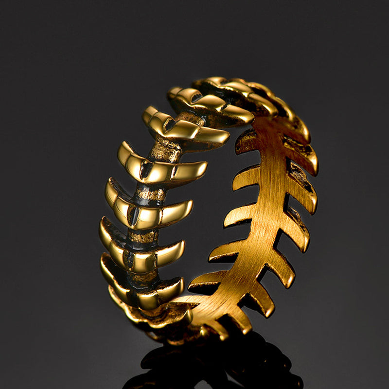 Punk Looped Bone Ring Vertebrae Band Ring for