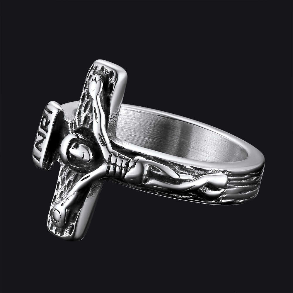 Christian Jesus Crucifix Cross Ring for