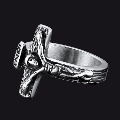 Christian Jesus Crucifix Cross Ring for