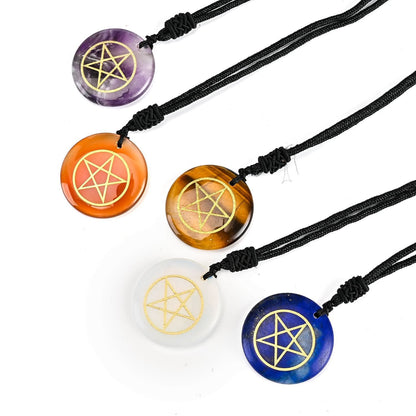 Natural Crystals Pentacle Necklace