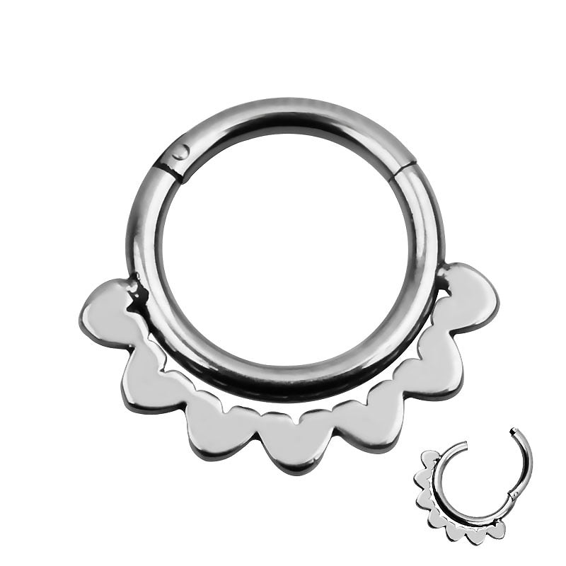 1pc Double Layers Steel Clicker / Segment Nose Hoop Rings / Alternative Hinged Ear Nose Piercing