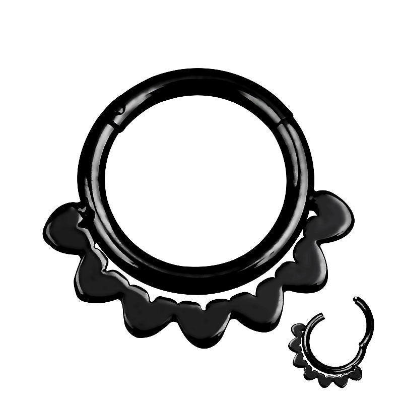 1pc Double Layers Steel Clicker / Segment Nose Hoop Rings / Alternative Hinged Ear Nose Piercing
