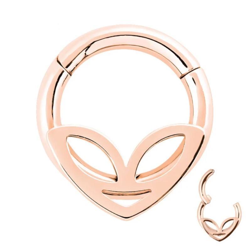 1pc Double Layers Steel Clicker Segment Nose Hoop Rings / Hinged Ear Nose Piercing 1
