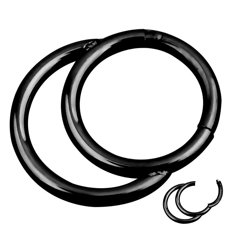 1pc Double Layers Steel Clicker / Segment Nose Hoop Rings / Hinged Ear Nose Piercing