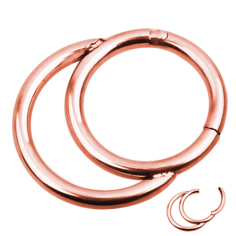 1pc Double Layers Steel Clicker / Segment Nose Hoop Rings / Hinged Ear Nose Piercing