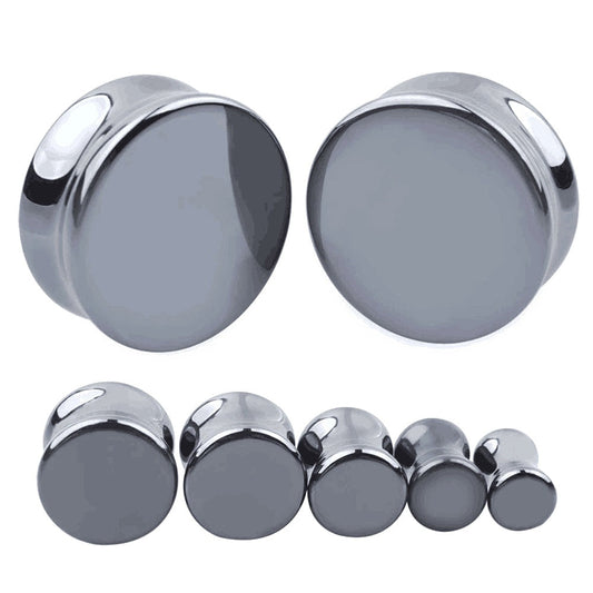 1pc Stone Ear Plugs / Gauges Earrings Flesh Tunnel Piercing / Hematite Expander Body Jewelry