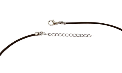 Dragonweave Steel Cat Pendant Necklace on Adjustable Black Leather Cord