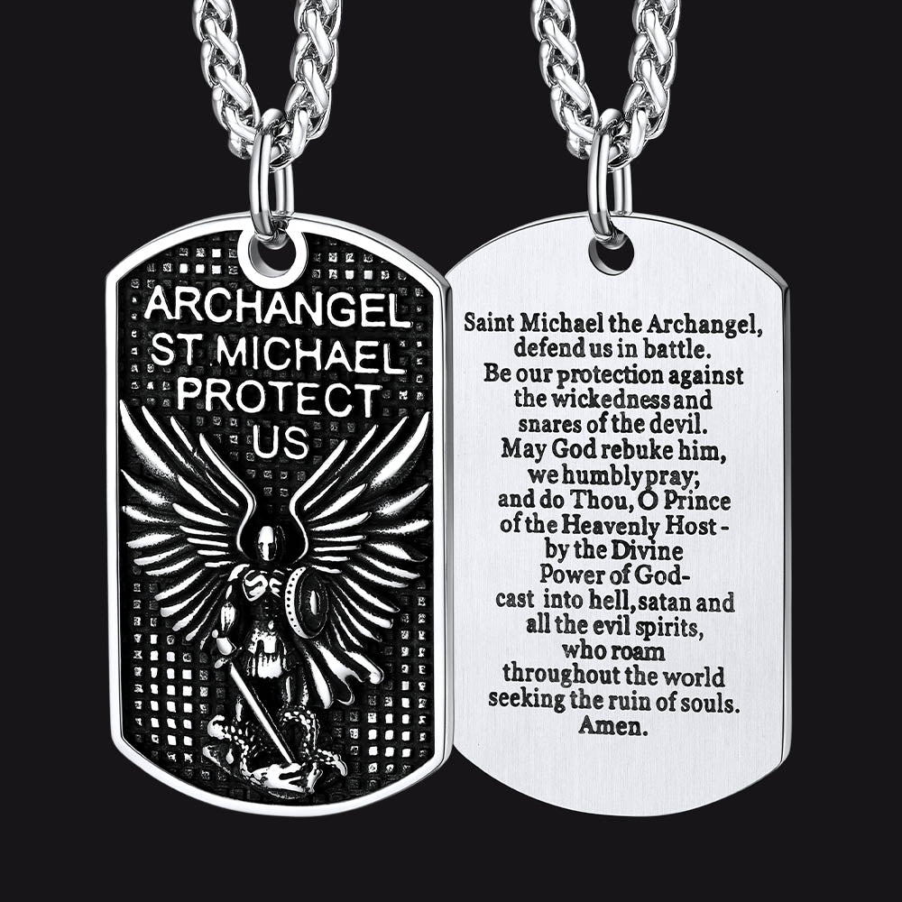 Oval Archangel Saint Michael Necklace Medal